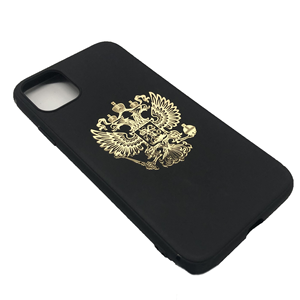 Factory Supply Russia Logo Gold Plated UV Printed Durable Cell Phone Metal Stickers Custom Logo High-definition Double Eagle