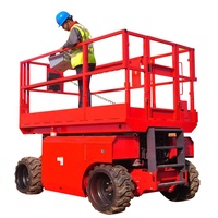 Plateforme élévatrice à ciseaux tout-terrain homologuée CE, 12m 14m de hauteur, robuste, 4x4, hydraulique, pour le levage de matériaux