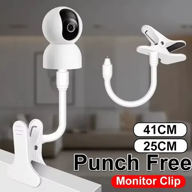 41cm/25cm Universal Bendable Baby Monitor Holder Clip 1/4'' Punch-free Camera Support Stand Webcam Camera Mounting Clamp Kit