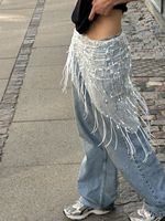 Mini-jupe à sequins pour femme, au-dessus du genou, tendance, brillante, pour festival de musique, anniversaire, Saint-Valentin, foulard