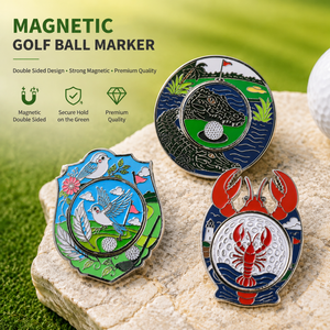 Magnetic <b>Golf</b> Ball Marker with Removable 25mm Iron Center Marker Double-Sided Enamel Design for <b>Golf</b> Club - Product Image 1