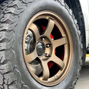 ล้อฟอร์จ <span class=keywords><strong>TE37</strong></span> สไตล์ออฟโรด ขนาด 17x9 6x139.7 ขอบลึกเว้า สำหรับรถยนต์โตโยต้า แลนด์ครุยเซอร์ ปราโด ไฮลักซ์ และ 4Runner <span class=keywords><strong>SUV</strong></span> - Product Image 1