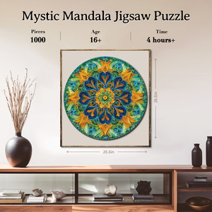 Puzzle personnalisé rond mystique mandala 2026, fabricant de puzzles, puzzle de 1000 pièces pour adultes - Product Image 4