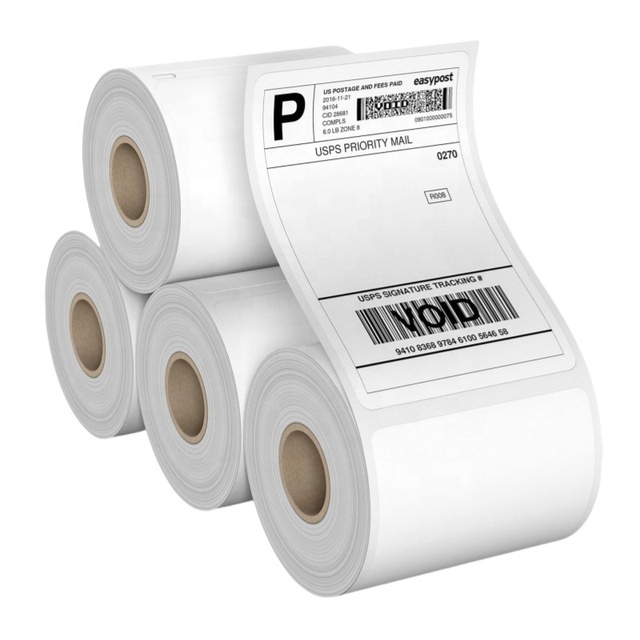 White Barcode Label 4x6 Self-adhesive Top Thermal Paper Compatible for DHL UPS FBA Waybill Sticker Roll Permanent Shipping Label