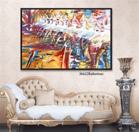 Peinture à l'huile sur toile, jupe volant, Art abstrait, personnes qui danse, design mural, pour le salon, décorations murales de la maison, grande taille