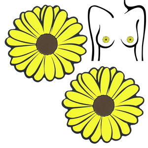 KAYA Design Lencería Sexy Cubrepezones Adhesivos para Pezones con Diseño de Tatuajes Íntimos, Adhesivos para Senos de <span class=keywords><strong>Mujer</strong></span> Sexy, Diseño Daisy para Fiesta - Product Image 1