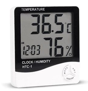 <b>Digital</b> Temperature and Humidity, Thermo Hygrometer and <b>Clock</b> - Product Image 1