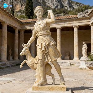 Estatuas de la Diosa Artemisa Talladas a Mano en Mármol Griego Antiguo de Alta Calidad, Escultura de Diana Cazadora para Exteriores - Product Image 2
