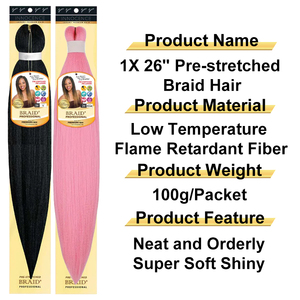 Estensioni per Capelli Sintetiche Afro Yaki Pre-Stirate 26 Pollici, Trecce Jumbo Box Braid con Acqua Calda, Effetto Ombré - Product Image 5