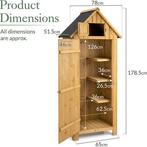 Cobertizo <span class=keywords><strong>de</strong></span> jardín <span class=keywords><strong>de</strong></span> madera para exteriores, armario <span class=keywords><strong>de</strong></span> herramientas <span class=keywords><strong>de</strong></span> techo impermeable con estantes ajustables y suelo, armario <span class=keywords><strong>de</strong></span> herramientas para muebles <span class=keywords><strong>de</strong></span> almacenamiento al aire libre - Product Image 6