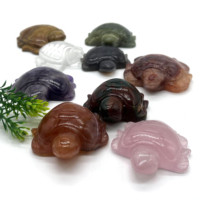Vente en gros en vrac de pierre cristal tortue cristal sculpture pour la décoration de la maison Collection amour naturel Feng Shui image JIA gravure