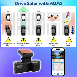 Caméra de tableau de bord 4K 1080P pour voiture, double objectif, Wi-Fi 5 GHz, ADAS, GPS, vision nocturne, capteur G, moniteur de stationnement, grand angle, enregistreur vidéo super performant - Product Image 2