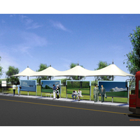 Abri de voiture en membrane tendue, abri de stationnement moderne de style pergola, revêtement PVDF imperméable, abris de voiture, garages, auvents, carports