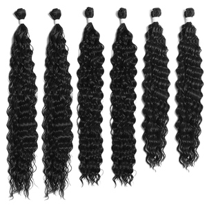Lot de 6 mèches de cheveux synthétiques en fibre haute température, 260g, double trame, ondulation brésilienne, densité 180% - Product Image 1