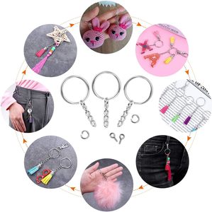 Audab Pcs Keychain Bulk Pcs Keychain <b>Rings</b> With Chain And Open Jump <b>Ring</b> With Screw Eye Pins For Crafts And Jewelry Making - Product Image 6