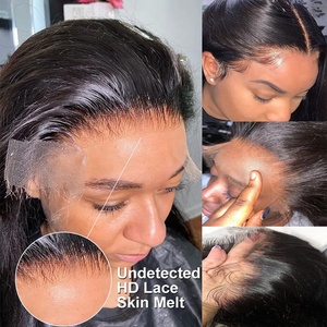 วิกผมเวียดนามแบบเวอร์จิ้น 13x4 พร้อมเชือกผูกด้านหน้าแบบลูกไม้  ลอนบอดี้เวฟ  ลูกไม้โปร่งใสแบบ HD  วิกผมแท้ 100% เรมี่ สำหรับผู้หญิงผิว<span class=keywords><strong>สี</strong></span> - Product Image 3