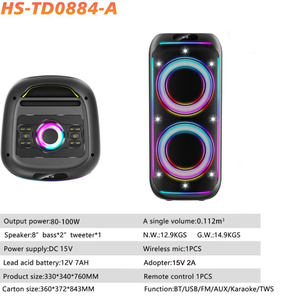 Altavoz de caja de sonido portátil dual de 8 pulgadas nuevo original con iluminación LED RGB para uso doméstico - Product Image 2