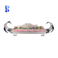 OKEY Table d'exposition multifonctionnelle commerciale rectangulaire/ronde pour fruits de mer froids Plateau de présentation de glace Buffet