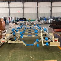 Remorque pour bateau en acier galvanisé à chaud Q355B, remorque pour bateau à double essieu, remorque pour bateau à base de rouleaux