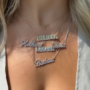 Collar con Colgante de Diamante con Nombre, Cadena de Plata de Ley 925, Pequeño Tesoro con Certificado CE, Regalo para Mujeres y Niñas - Product Image 5