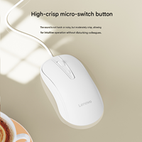 Ratón empresarial con cable Lenovo M12 Classic, ratón óptico USB ergonómico para oficina, sensación cómoda al tacto, cable reforzado duradero
