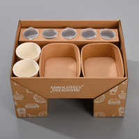 Boîte en papier kraft écologique personnalisable, idéale pour la restauration, emballage alimentaire pour pique-nique