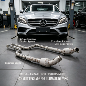 Downpipe di Scarico OEM ad Alto Flusso per Mercedes-Benz W218 CLS300 CLS400 CLS450 3.0T in Acciaio Inox 304 con Isolamento - Aggiornamento Tubo di Scarico Auto - Product Image 1