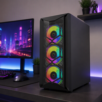 Boîtier d'ordinateur Black TDI1104W en verre trempé, format Mid Tower, pour PC de jeu