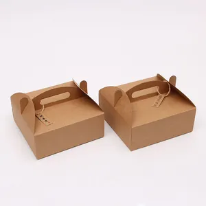 Scatole per dolci scatole di carta kraft per imballaggio alimentare con manico
