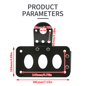 Sửa Đổi Bộ Phận Hợp Kim Nhôm Màu Đen Đèn Hậu Khung Giấy Phép Khung Side Số Tấm Cho Xe Máy - Product Image 2