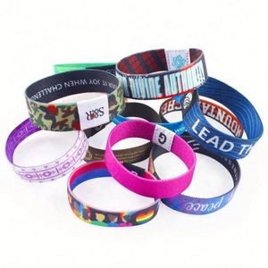 Pulsera de Tela Personalizada al por Mayor con Logotipo Impreso a Todo Color, Pulsera Deportiva Elástica Tejida por Sublimación para Eventos - Product Image 3