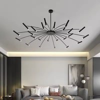 Projecteurs modernes Lustre de plafond en métal noir pour salon salle à manger Chambre à coucher Cafés Hall Suspension Luminaires d'intérieur