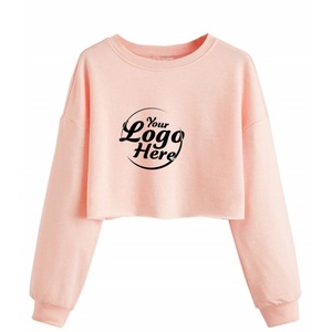 Women's Oversized Grey Terry Sweatshirts Casual Long Sleeve Raw Hem Pullover Crop <b>Tops</b> Printed for Winter Season M Size - Product Image 6