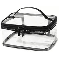 Trousse de Toilette Imperméable en PVC avec Fermeture Éclair, Grande Trousse de Voyage pour Maquillage, Personnalisable, Noire Transparente, Capacité 3-6L, Idéale pour l'Aéroport