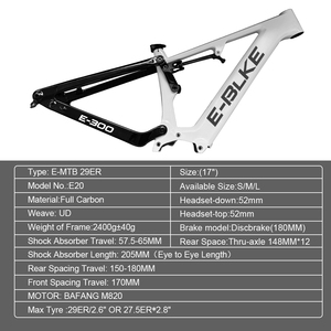 כוח גבוה מתלה מלא סיבי פחמן סיב הרים מסגרת 700c סיב פחמן מלא 27.5 "29 mtb מסגרת אופניים חשמלית - Product Image 3