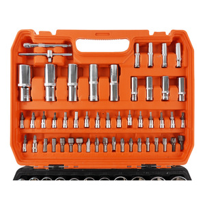 Set Perkakas Soket Kunci Pas 108-Piece Langsung dari Pabrik dengan Ukuran Drive 1/4 & 1/2 Inci dan Kotak Penyimpanan Plastik - Product Image 4