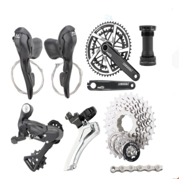 Road bicycle Derailleur Groupset 2*10s Front and Rear Derailleur Shift Levers 50-34T Crankset Bottom Bracket 11-25/28T Flywheel