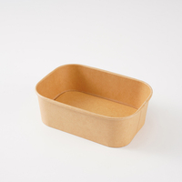 Boîte à lunch rectangulaire jetable en kraft pour pizza, salade et biscuits - Contenant à emporter pour la restauration rapide européenne et américaine