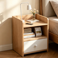 Table de chevet en bois avec tiroirs, meuble de rangement moderne pour chambre à coucher