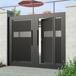 Porte de cour moderne en alliage d'aluminium fini, étanche, avec ouverture latérale, pour usage extérieur dans les fermes et les villas - Product Image 1