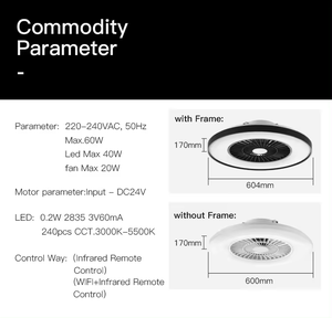 Hiện đại thông minh <span class=keywords><strong>LED</strong></span> Đèn chùm quạt trần ánh sáng với điều khiển từ xa 5 Blades DC động cơ 6 tốc độ thay đổi độ sáng phòng ăn phòng ngủ - Product Image 6