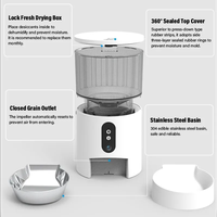 Distributeur automatique intelligent 3L pour animaux de compagnie avec caméra HD, contrôle via application WiFi, enregistreur vocal, distributeur de nourriture programmable, portable et rechargeable pour chats et chiens