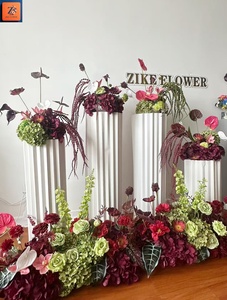 ZIKE el yapımı yapay yeşil ve kırmızı çiçekler ortanca sıcak satış yapay çiçek Arch düğün arka planında düğün için - Product Image 2