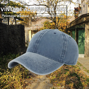 Gorra de béisbol unisex vintage de algodón lavado con logo personalizado al por mayor, gorra de camionero ajustable, gorra deportiva teñida y desgastada, gorra de papá en blanco. - Product Image 2