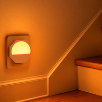 Veilleuse douce 1600K à luminosité réglable, 1W, LED à économie d'énergie, avec capteur crépusculaire et de lever du soleil, à brancher pour chambre à coucher
