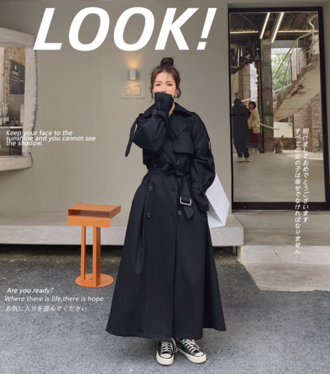 Rich-Colored Long Trench Coat for Women Plus Size | Casual