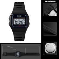 Montre-bracelet numérique unisexe personnalisée, résistance à l'eau 5 ATM, mouvement japonais, boîtier carré, affichage LED lumineux, calendrier complet, sport