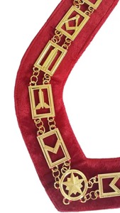 Collier de chaîne de chapitre maçonnique Royal Arch à bas prix, plaqué or sur velours uni, bijou de regalia maçonnique - Product Image 2