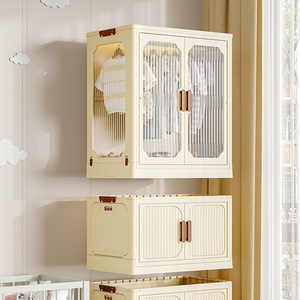 55cm Chiều rộng tủ quần áo tổ chức và lưu trữ container Stackable lưu trữ Thùng gấp hộp lưu trữ với bánh xe - Product Image 4