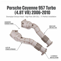 Downpipe Knalpot OEM High Flow 200CELL untuk Porsche Cayenne 957 Turbo 4.8T V8 2006-2010, Upgrade Performa Dumppipe